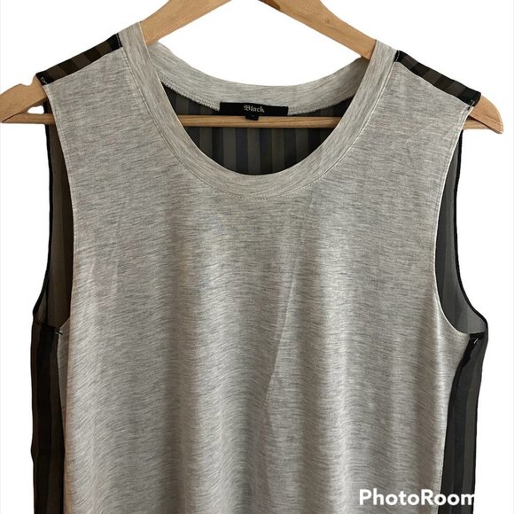 Black Luxe sleeveless chiffon layering tunic top high low M - Picture 4 of 7